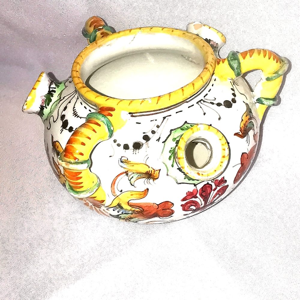 Vintage 1800’s Cantagalli Majolica Faience Tulipiere, Rare.